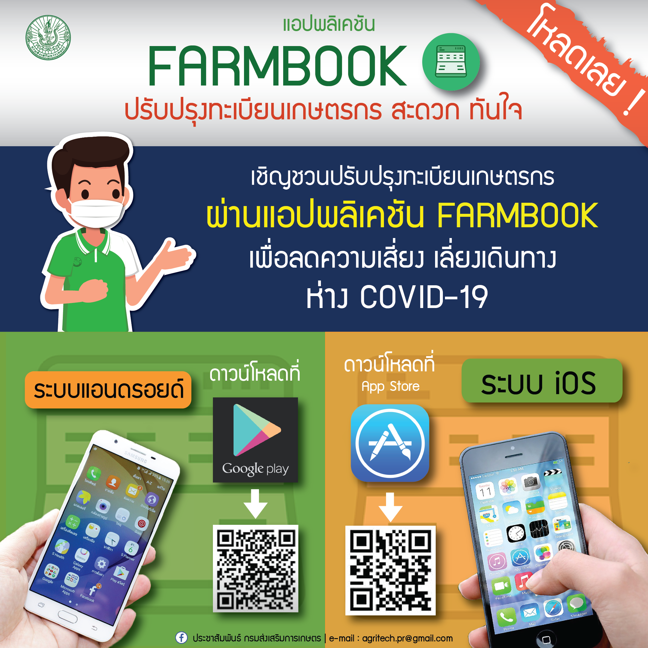 FARMBOOK ขึ้นทะเบียนเกษตรกรยุค New Normal ลดเสี่ยง เลี่ยงเดินทาง ห่างไกลโควิด-19